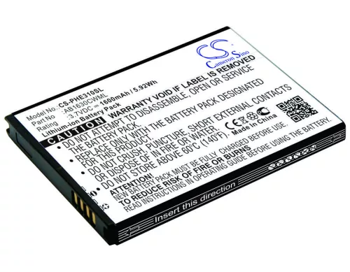 Philips AB1630DWMX helyettesítő mobiltelefon akkumulátor (Li-ion, 3.7V, 1600mAh / 5.92Wh) - Utángyártott