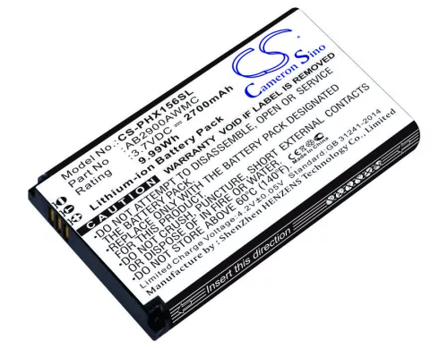 Philips AB2900AWMC helyettesítő mobiltelefon akkumulátor (Li-ion, 3.7V, 2700mAh / 9.99Wh) - Utángyártott
