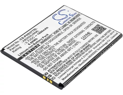 Philips AB2000JWML helyettesítő mobiltelefon akkumulátor (Li-ion, 3.7V, 1800mAh / 6.66Wh) - Utángyártott