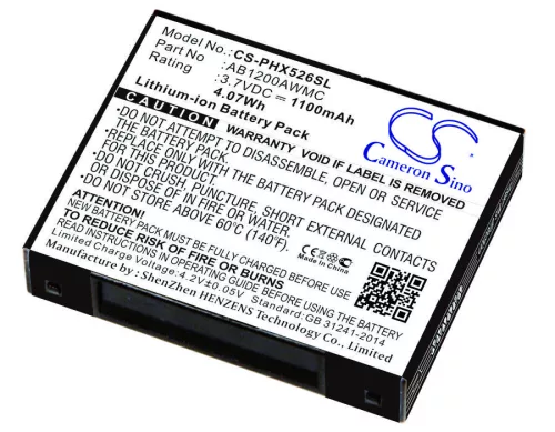 Philips AB1200AWMC helyettesítő mobiltelefon akkumulátor (Li-ion, 3.7V, 1100mAh / 4.07Wh) - Utángyártott