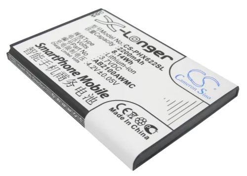 Philips AB2100AWMC helyettesítő mobiltelefon akkumulátor (Li-ion, 3.7V, 2200mAh / 8.14Wh) - Utángyártott