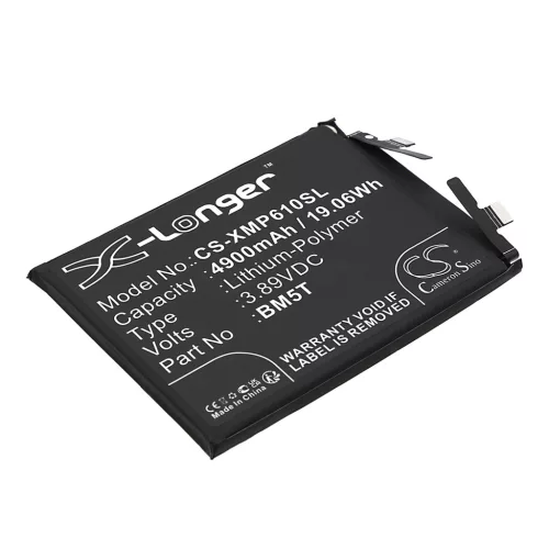Xiaomi BM5T helyettesítő mobiltelefon akkumulátor (Li-Polymer, 3.89V, 4900mAh / 19.06Wh) - Utángyártott