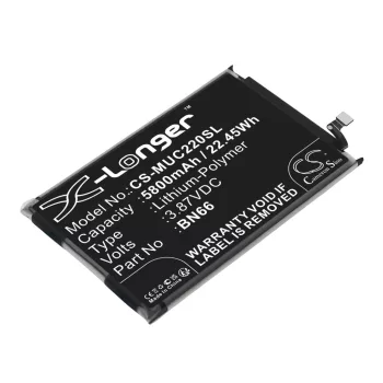   Poco BN66 helyettesítő mobiltelefon akkumulátor (Li-Polymer, 3.87V, 5800mAh / 22.45Wh) - Utángyártott