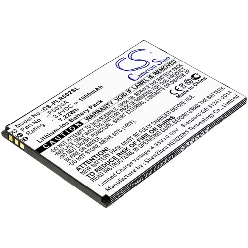 Polaroid P5026A helyettesítő mobiltelefon akkumulátor (Li-ion, 3.8V, 1900mAh / 7.22Wh) - Utángyártott