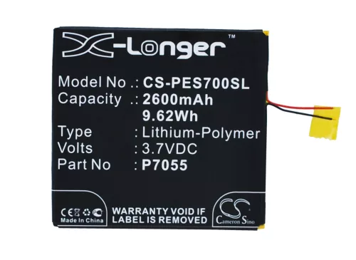 POSH P7055 helyettesítő mobiltelefon akkumulátor (Li-Polymer, 3.7V, 2600mAh / 9.62Wh) - Utángyártott