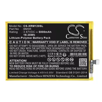   Redmi BM5R helyettesítő mobiltelefon akkumulátor (Li-Polymer, 3.87V, 5000mAh / 19.35Wh) - Utángyártott