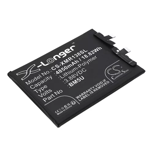 Redmi BM5U helyettesítő mobiltelefon akkumulátor (Li-Polymer, 3.88V, 4850mAh / 18.82Wh) - Utángyártott