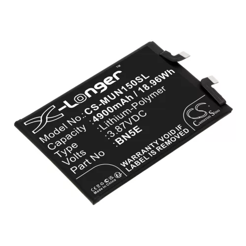 Redmi BN5E helyettesítő mobiltelefon akkumulátor (Li-Polymer, 3.87V, 4900mAh / 18.96Wh) - Utángyártott