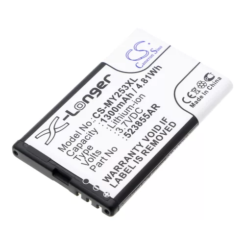 Sagem P/N 523855AR helyettesítő mobiltelefon akkumulátor (Li-ion, 3.7V, 1300mAh / 4.81Wh) - Utángyártott
