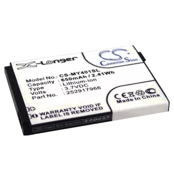   Sagem 252917966 helyettesítő mobiltelefon akkumulátor (Li-ion, 3.7V, 650mAh / 2.41Wh) - Utángyártott