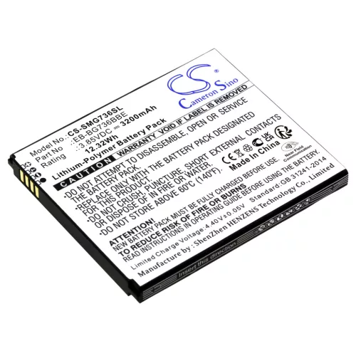 Samsung EB-BG736BBE helyettesítő mobiltelefon akkumulátor (Li-Polymer, 3.85V, 3200mAh / 12.32Wh) - Utángyártott
