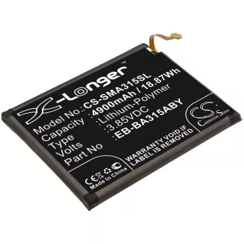   Samsung EB-BA315ABY helyettesítő mobiltelefon akkumulátor (Li-Polymer, 3.85V, 4900mAh / 18.87Wh) - Utángyártott