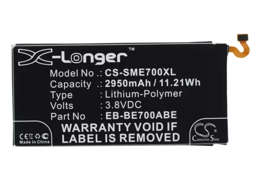 Samsung EB-BE700ABE helyettesítő mobiltelefon akkumulátor (Li-Polymer, 3.8V, 2950mAh / 11.21Wh) - Utángyártott