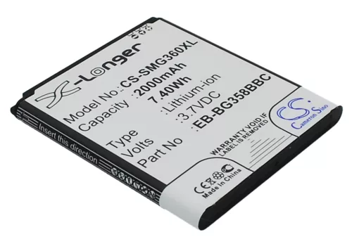Samsung EB-BG358BBE helyettesítő mobiltelefon akkumulátor (Li-ion, 3.7V, 2000mAh / 7.40Wh) - Utángyártott