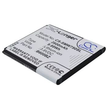   Samsung B600BZ helyettesítő mobiltelefon akkumulátor (Li-ion, 3.8V, 2600mAh / 9.88Wh) - Utángyártott