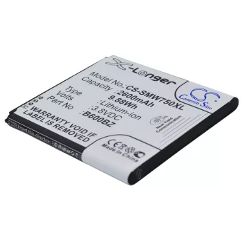   Samsung B600BZ helyettesítő mobiltelefon akkumulátor (Li-ion, 3.8V, 2600mAh / 9.88Wh) - Utángyártott