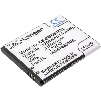   Samsung AB475350CE helyettesítő mobiltelefon akkumulátor (Li-ion, 3.7V, 1200mAh / 4.44Wh) - Utángyártott