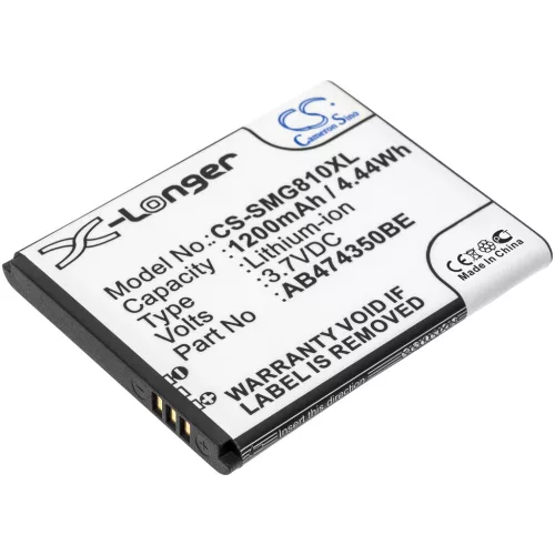 Samsung AB475350CE helyettesítő mobiltelefon akkumulátor (Li-ion, 3.7V, 1200mAh / 4.44Wh) - Utángyártott