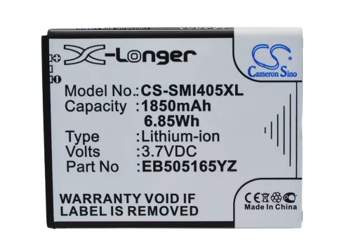 Samsung EB505165YZBSTD helyettesítő mobiltelefon akkumulátor (Li-ion, 3.7V, 1850mAh / 6.85Wh) - Utángyártott