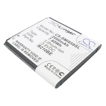   Samsung B210BU helyettesítő mobiltelefon akkumulátor (Li-ion, 3.8V, 2000mAh / 7.60Wh) - Utángyártott
