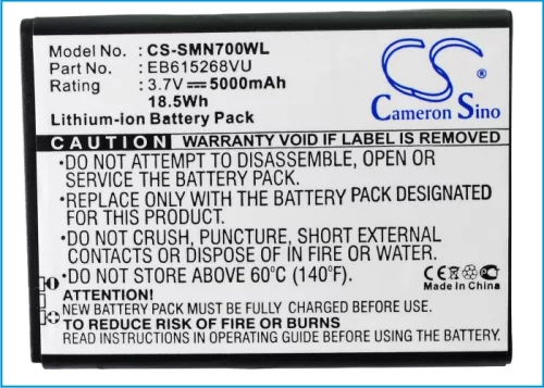 Samsung EB615268VU helyettesítő mobiltelefon akkumulátor (Li-ion, 3.7V, 5000mAh / 18.5Wh) - Utángyártott