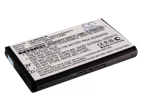 Samsung AB663450BABSTD helyettesítő mobiltelefon akkumulátor (Li-ion, 3.7V, 1100mAh / 4.0Wh) - Utángyártott