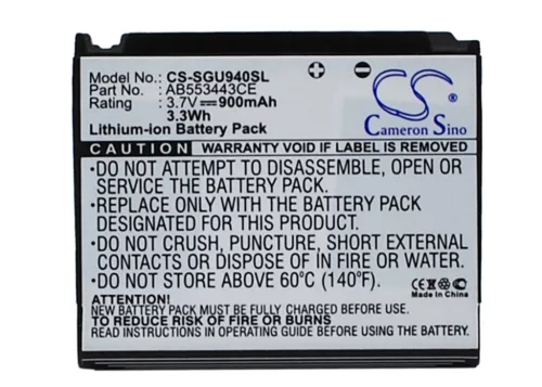 Samsung AB603443EZBSTD helyettesítő mobiltelefon akkumulátor (Li-ion, 3.7V, 900mAh) - Utángyártott