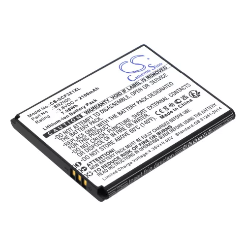 Schok SB2000 helyettesítő mobiltelefon akkumulátor (Li-ion, 3.8V, 2100mAh / 7.98Wh) - Utángyártott