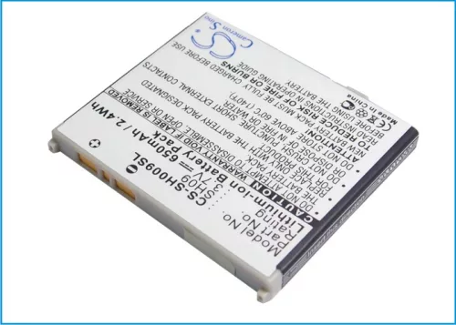 Sharp SH09 helyettesítő mobiltelefon akkumulátor (Li-ion, 3.7V, 650mAh) - Utángyártott