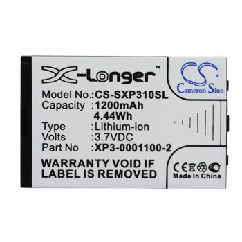   Socketmobile XP3-0001100-2 helyettesítő mobiltelefon akkumulátor (Li-ion, 3.7V, 1200mAh / 4.44Wh) - Utángyártott