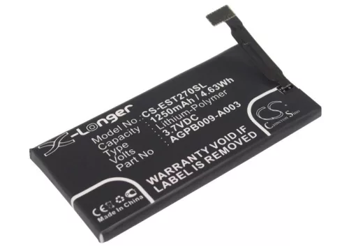Sony AGPB009-A003 helyettesítő mobiltelefon akkumulátor (Li-Polymer, 3.7V, 1250mAh / 4.63Wh) - Utángyártott