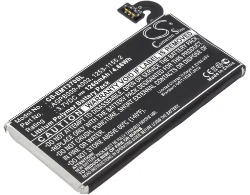 Sony Ericsson AGPB009-A002 helyettesítő mobiltelefon akkumulátor (Li-Polymer, 3.7V, 1260mAh / 4.66Wh) - Utángyártott