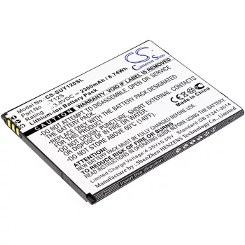   Sugar Y12S helyettesítő mobiltelefon akkumulátor (Li-ion, 3.8V, 2300mAh / 8.74Wh) - Utángyártott