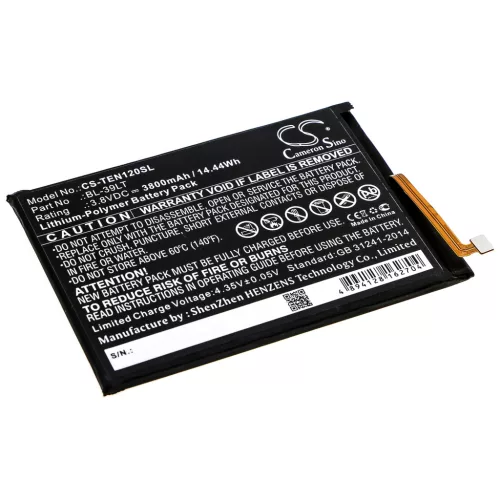 Tecno BL-39LT helyettesítő mobiltelefon akkumulátor (Li-Polymer, 3.8V, 3800mAh / 14.44Wh) - Utángyártott