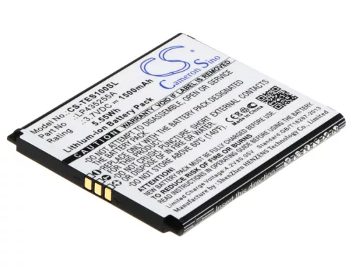 TELEFUNKEN LP435255A helyettesítő mobiltelefon akkumulátor (Li-ion, 3.7V, 1500mAh / 5.55Wh) - Utángyártott