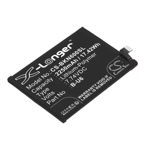 VIVO B-U6 helyettesítő mobiltelefon akkumulátor (Li-Polymer, 7.74V, 2250mAh / 17.42Wh) - Utángyártott