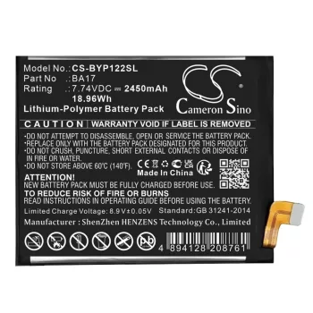   VIVO BA17 helyettesítő mobiltelefon akkumulátor (Li-Polymer, 7.74V, 2450mAh / 18.96Wh) - Utángyártott