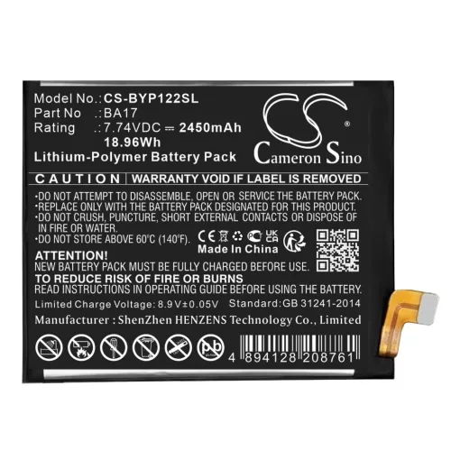 VIVO BA17 helyettesítő mobiltelefon akkumulátor (Li-Polymer, 7.74V, 2450mAh / 18.96Wh) - Utángyártott