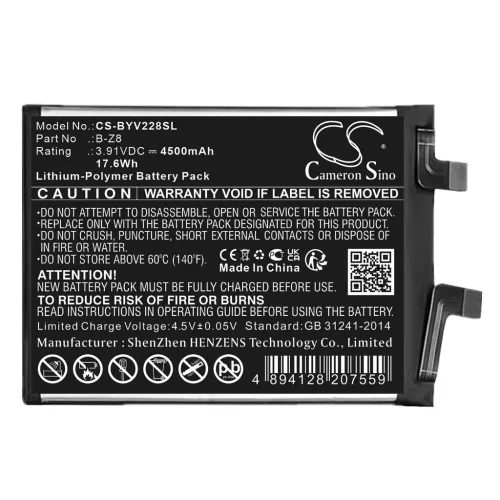 VIVO B-Z8 helyettesítő mobiltelefon akkumulátor (Li-Polymer, 3.91V, 4500mAh / 17.6Wh) - Utángyártott