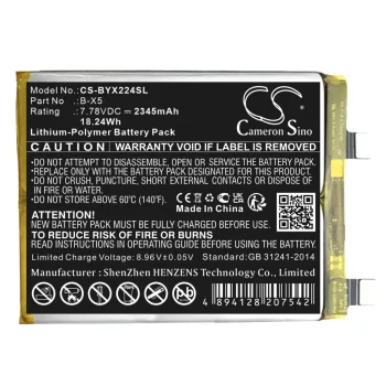   VIVO B-X5 helyettesítő mobiltelefon akkumulátor (Li-Polymer, 7.78V, 2345mAh / 18.24Wh) - Utángyártott