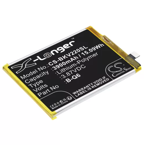 VIVO B-Q6 helyettesítő mobiltelefon akkumulátor (Li-Polymer, 3.87V, 3900mAh / 15.09Wh) - Utángyártott