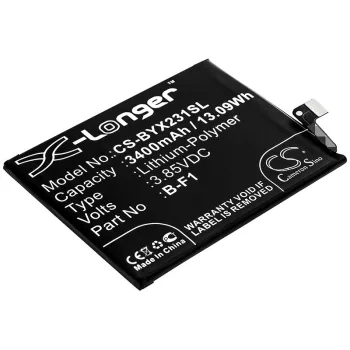   VIVO B-F1 helyettesítő mobiltelefon akkumulátor (Li-Polymer, 3.85V, 3400mAh / 13.09Wh) - Utángyártott