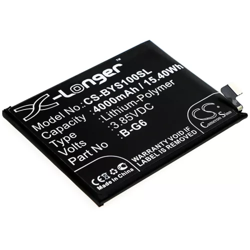 VIVO B-G6 helyettesítő mobiltelefon akkumulátor (Li-Polymer, 3.85V, 4000mAh / 15.40Wh) - Utángyártott