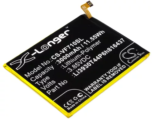 Vodafone Li3930T44P6h816437 helyettesítő mobiltelefon akkumulátor (Li-Polymer, 3.85V, 3000mAh / 11.55Wh) - Utángyártott