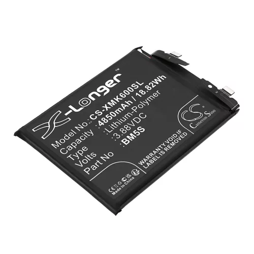 Xiaomi BM5S helyettesítő mobiltelefon akkumulátor (Li-Polymer, 3.88V, 4850mAh / 18.82Wh) - Utángyártott