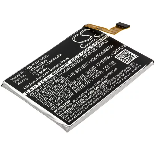Yota YT0225023 helyettesítő mobiltelefon akkumulátor (Li-Polymer, 3.8V, 2500mAh / 9.50Wh) - Utángyártott