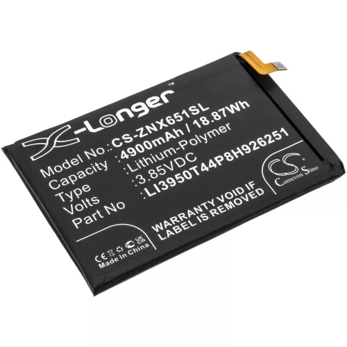 ZTE LI3950T44P8H926251 helyettesítő mobiltelefon akkumulátor (Li-Polymer, 3.85V, 4900mAh / 18.87Wh) - Utángyártott