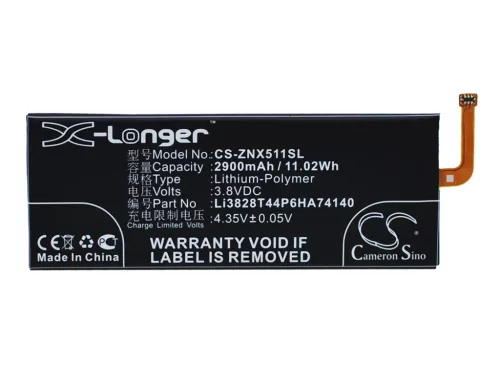 ZTE Li3829T44P6HA74140 helyettesítő mobiltelefon akkumulátor (Li-Polymer, 3.8V, 2900mAh / 11.02Wh) - Utángyártott