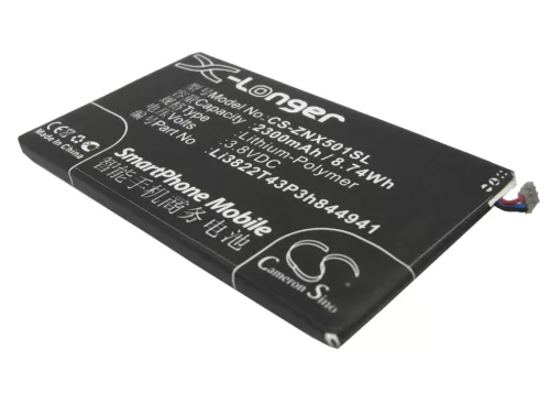 ZTE Li3822T43p3h844941 helyettesítő mobiltelefon akkumulátor (Li-Polymer, 3.8V, 2300mAh / 8.74Wh) - Utángyártott