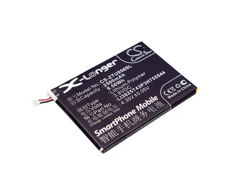 ZTE LI3825T43P3H755544 helyettesítő mobiltelefon akkumulátor (Li-Polymer, 3.8V, 2500mAh / 9.50Wh) - Utángyártott